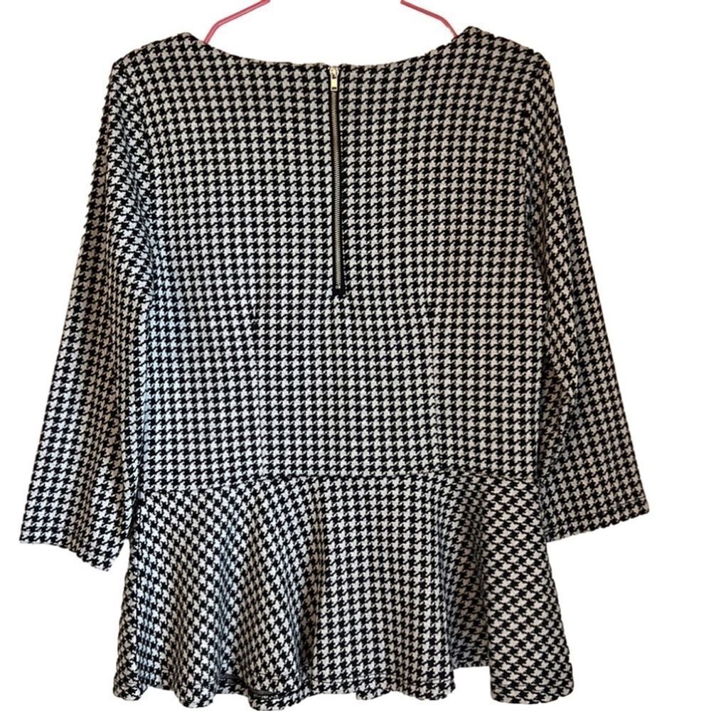 NWT Ricki’s Houndstooth Peplum Top - Picture 4 of 8